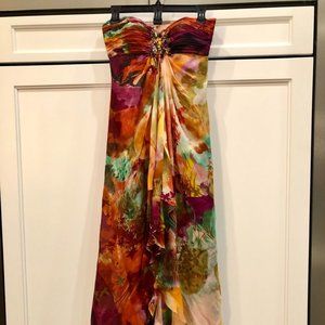 Jovani Watercolor Strapless Prom Dress - Size 0
